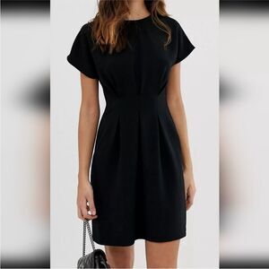 Host pick-ASOS Design nipped in waist mini dress in black sz. 2